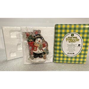 John Deere Friends By Enesco Snowman Birdhouse Christmas Holiday Figurine NEW